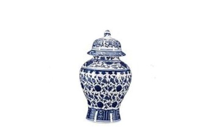 Chinese Decorative Ceramic Ginger Jar Traditional Blue and Oriental Blue White