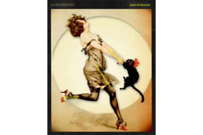 5x7 LADY & CAT DANCE vintage La Vie Parisienne reproduction Herouard art print