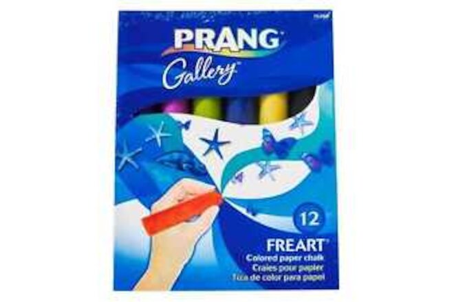 Prang Non-Toxic Sidewalk Chalk, 4 L x 1 W Inches, Assorted Colors, Set of 12