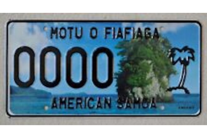 American Samoa 2010 Sample License Plate  ++  Mint AS