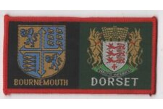 Boy Scout Double Badge Ext Bourn Emouth Northwest/Dorset Patch RED Bdr. [INT880]