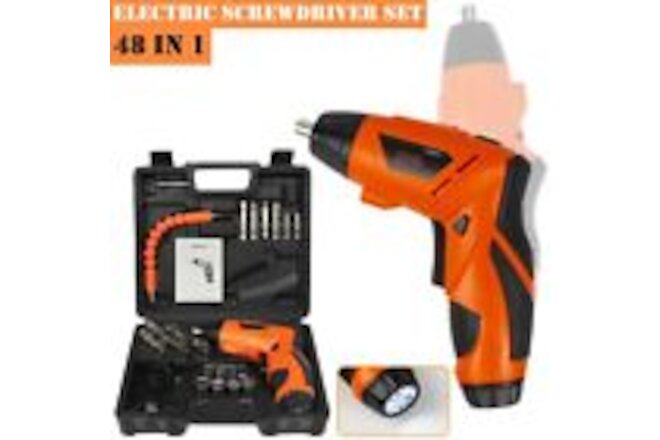 48IN1 Cordless Electric Screwdriver Drill Power Tool Kit w/ Rechargeable Battery