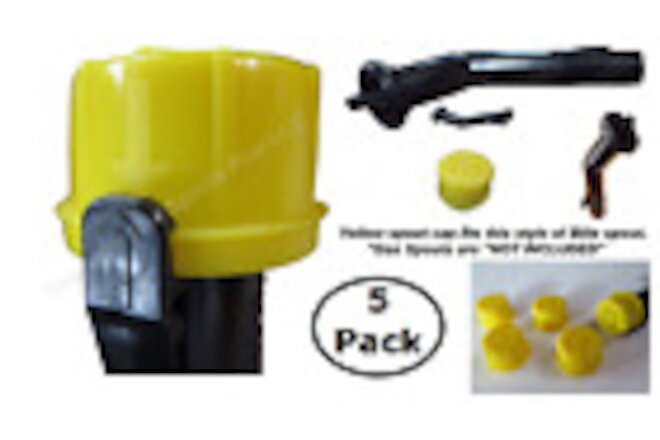 5x BLITZ Yellow Spout Cap fits self-venting gas can spouts 900302 900092 900094