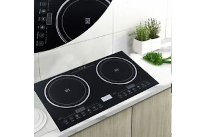 2 Burners Induction Cooktop Electric Hob Cook Top Stove Ceramic Cooktops 110V