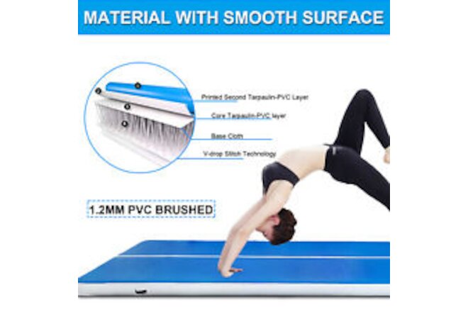6.6x16.4FT Air Track Tumbling Mat GYM with Electric Air Pump Fast Shipping
