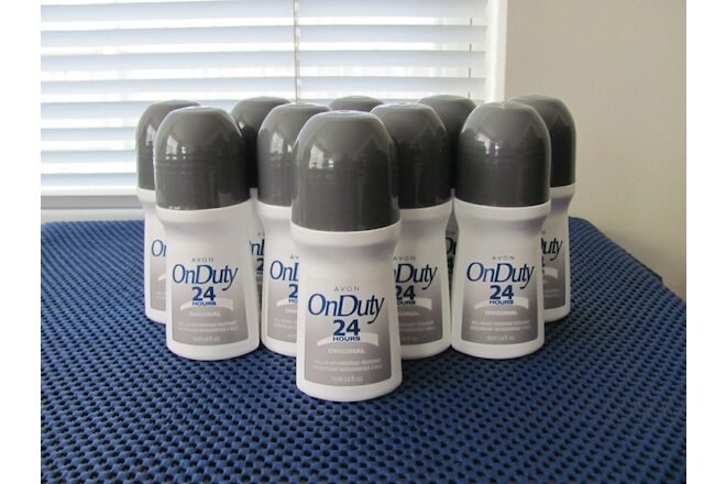 Lot of 10 New Avon ON DUTY 24 HOURS ORIGINAL Roll-On Anti-Perspirant Deodorant