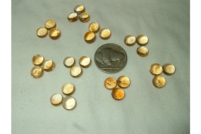 OLD STOCK Lot of 3 pcs -  8 mm Round Natural Golden Citrine Cabochons