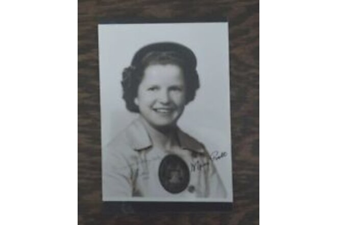 Mary Pratt Autographed Signed on Reprint Photo Rockford Peaches Uniform AAGPBL