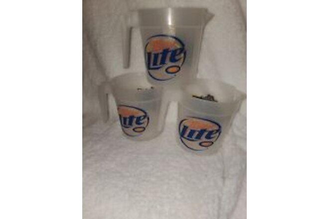 Miller Lite/MGD Plastic Pictures 6x6 Lot Of 3