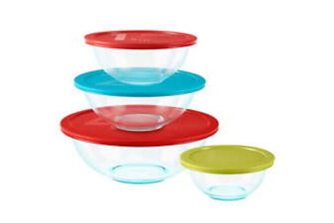 Pyrex Mixing Bowl, Glass, 8-Piece, Oven & microwave safe container