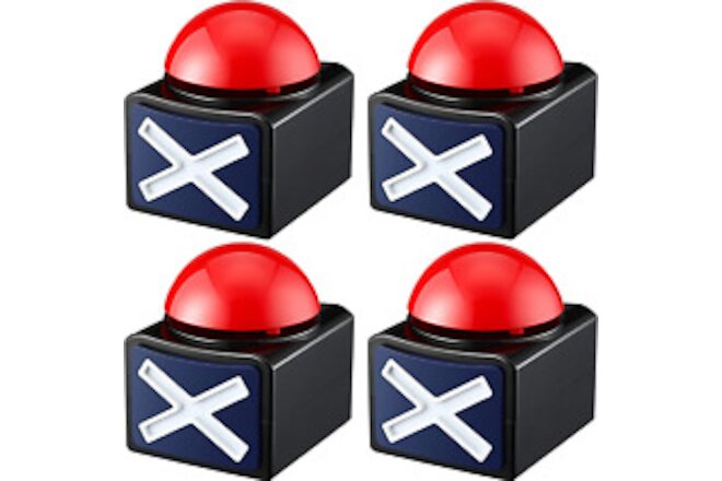 4 Packs Game Answer Buzzers, Buzzer Alarm Buttons with Sound and Light, Quiz Gam
