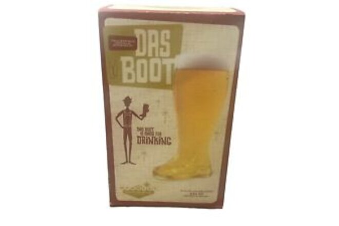 Das Boot Large Beer Boot Traditional German Glass 44 oz Liter + Pressed Glass