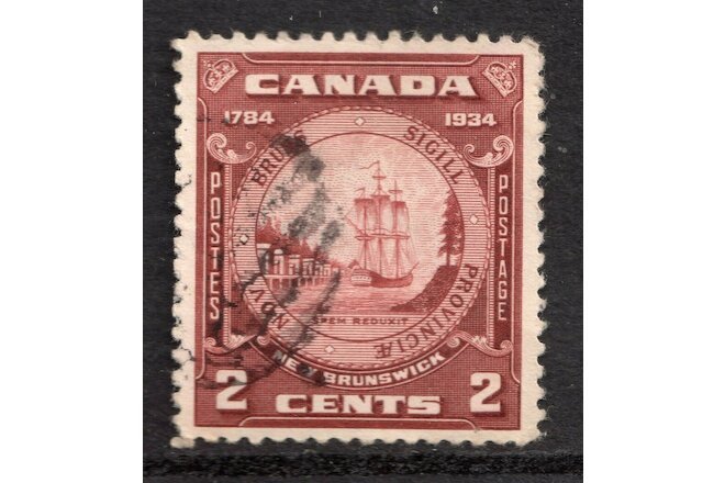 CANADA = 1934 New Brunswick 150th Anniv. 2c Brown. SG334. 11 stamps to clear.