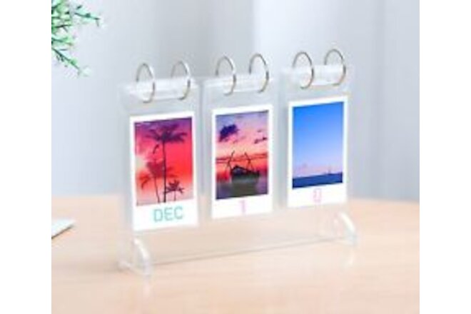 Desktop Mini Photo Album Collection|Acrylic Tabletop Flip Calendar-Style Phot...
