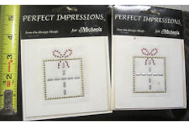 2 lot Perfect Impressions Iron On Design Motifs Swarovski Christmas Present New