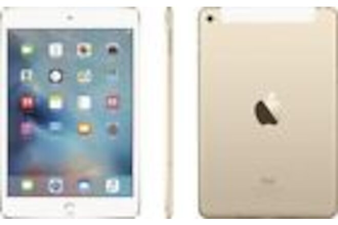 Apple iPad 4th Generation Mini 64GB 7.9in Wi-Fi + Cellular Gold Excellent