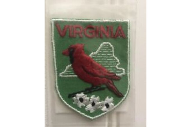 Vintage Voyager Brand 3” Embroidered Virginia State Bird Cardinal Patch NIP