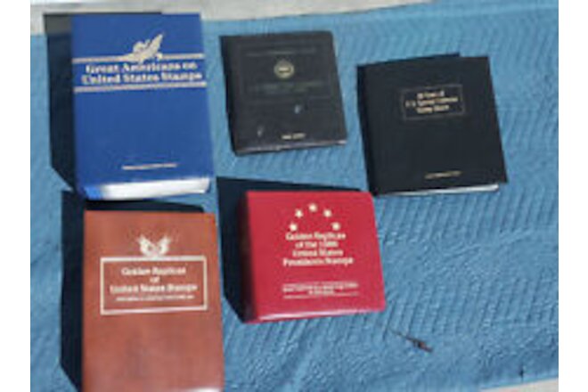Lot of 5 Collector's Stamp Books Including Great American's on U.S. Stamps etc.