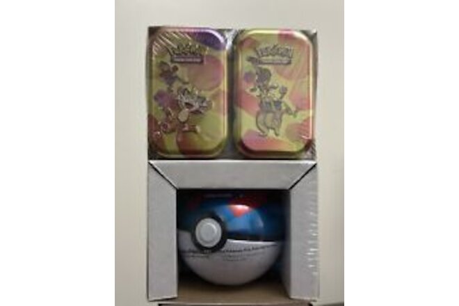 Pokemon Sealed 151 Mini Tin & Poke Ball Scarlet & Violet (Meowith & Alakazam)