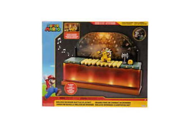 Super Mario 2.5 inch Deluxe Bowser Battle Playset with Bowser Figure
