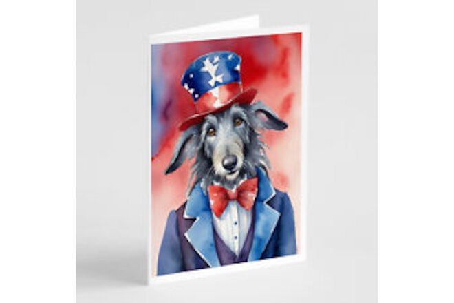 Scottish Deerhound Patriotic American Cards Envelopes Pack  8 DAC5797GCA7P