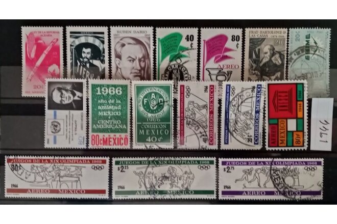 Mexico 1966 16 Stamp lot all different used as seen, combine shipping