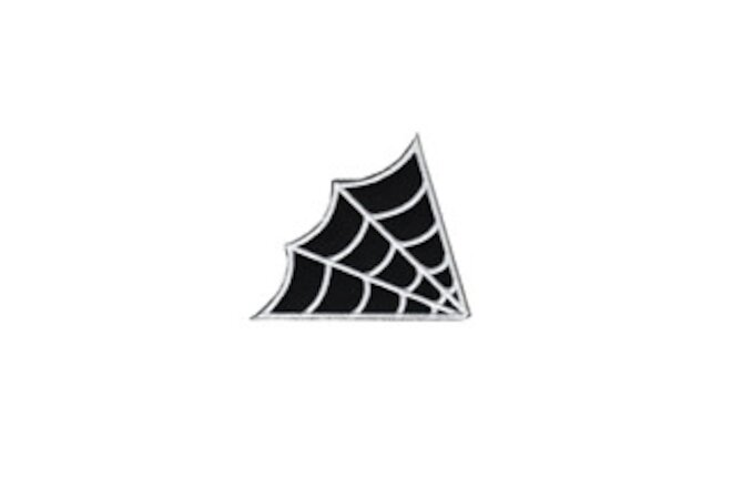 Black & white spiderweb cobweb embroidered iron on sew on applique patch