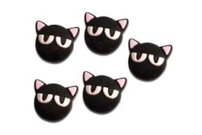 6PC Cat Flatback Embellishment Hair Bow Cupcake Toppers Crafts Scrapbooks Favors