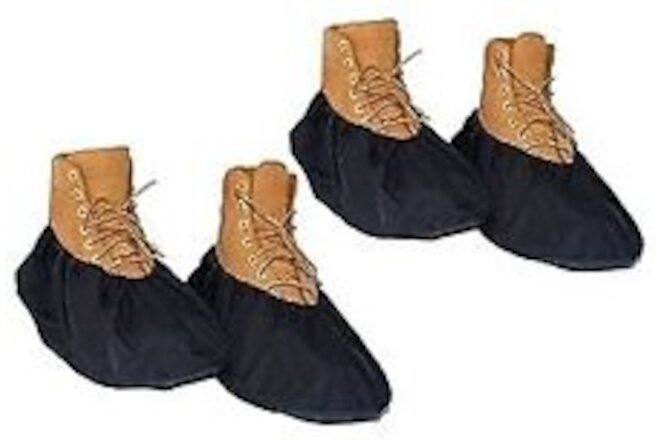 2 Pairs Non Slip waterproof Reusable shoe Covers for Extra Large Black
