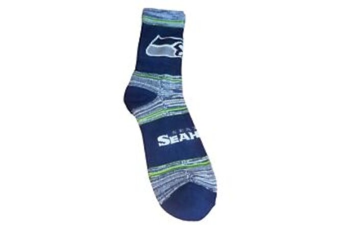 Seattle Seahawks NFL  Adult Socks 1 Pair Large 8-13 Unisex Navy Green White