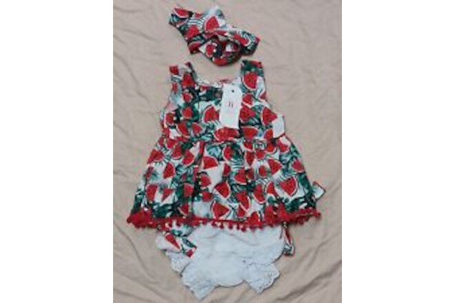 Baby Clothes Girls Summer Outifits Cute Shorts Tops  3 Piece 3m -6m  iT!