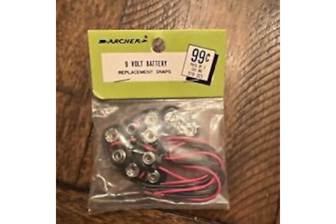 RadioShack 270-325 9V Battery Snap Connector 5pc with Color Coded Wire Leads NOS