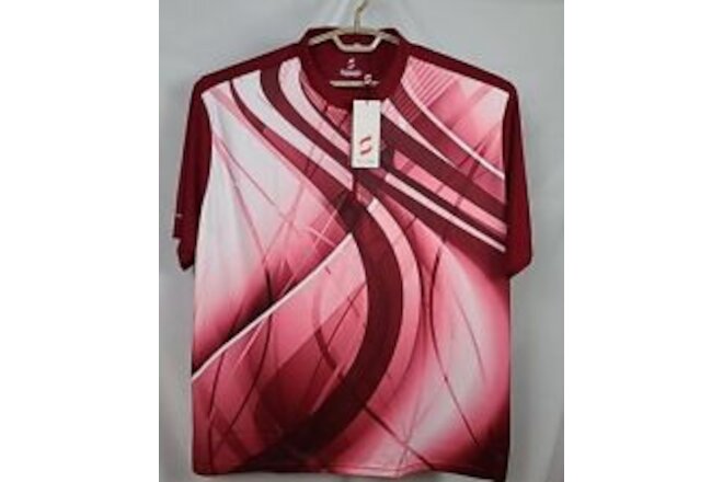 Savalino Burgundy Bowling Jersey Shirt - Size 4XL - Short Sleeves w 1/4 Zipper
