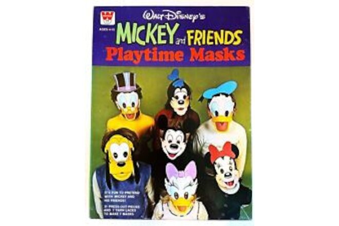 Mickey And Friends Playtime Masks NEW 1977 Whitman Walt Disney's NEW OLD STOCK W