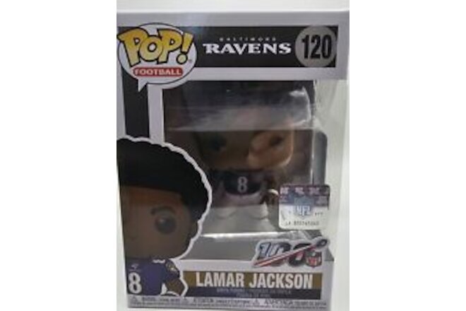 Lamar Jackson Funko Pop! #120 with 2020 Panini PRISM #63 Rookie Card NFL RAVENS