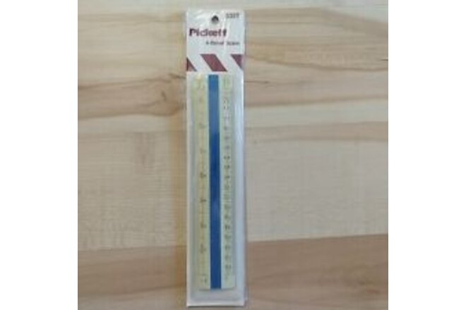 Vintage Pickett 335T Ruler 4-Bevel Scale & Case New Old Stock