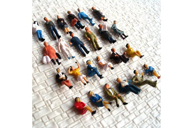48 x HO scale Model People Painted Figure with half Seated Passenger scenery