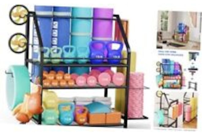 Home Gym Storage Rack, Weight Rack for Dumbbell, Kettlebells, Workout
