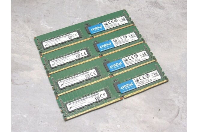 4 LOT - Micron Crucial 16GB PC4-2400T Registered ECC Server RAM CT16G4RFS424A