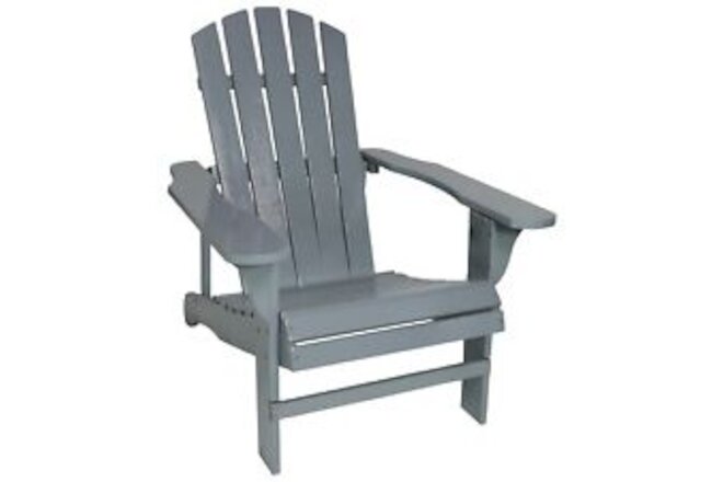 Coastal Bliss Fir Wood Adirondack Chair - Gray by Sunnydaze