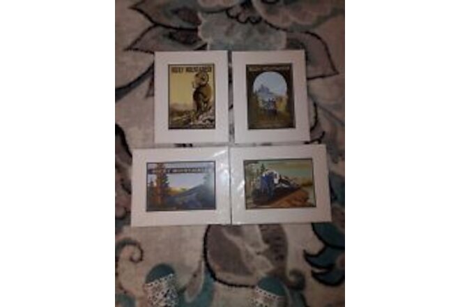 Jode Thompson Rocky Mountaineer Classic Art Set of 4 Art Prints Canadian Rockies