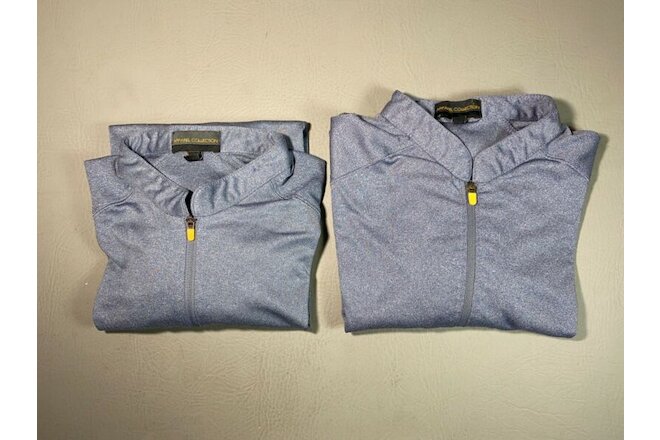 2x McDonalds Men's Small Performance Employee Polo Shirt 1/4 Zip Gray | CLEAN !!