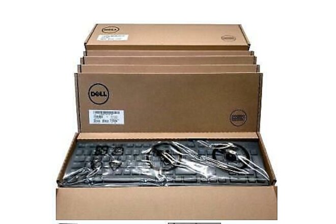 Lot of 5 New Dell 0RKR0N Multimedia Wired Qwerty USB Keyboard Black KB216-BK-US