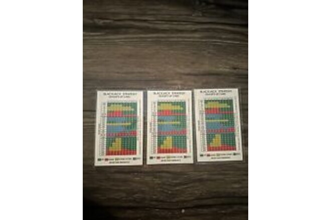 3 Large Blackjack Strategy Cards