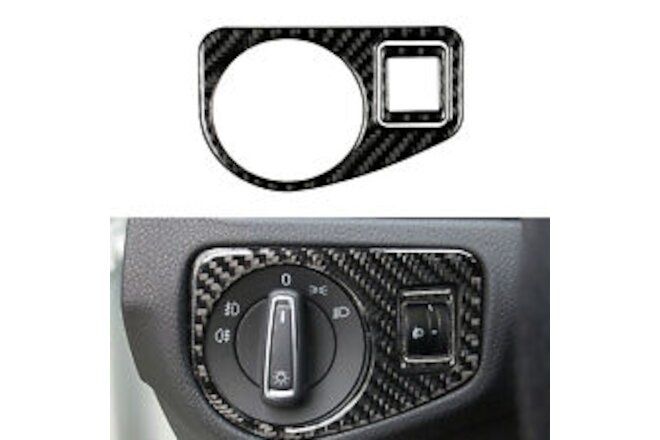 Carbon Fiber Interior Headlight Switch Cover Trim For VW Golf 7 GTI MK7 2013-17