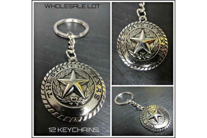 WHOLESALE LOT The State of TEXAS KeyChain Key Ring Souvenir Gift 12 Key Chains