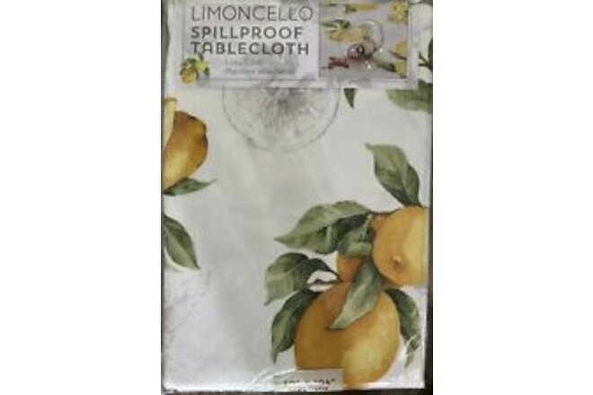 NIP Benson Mills 60 X 104 Oblong Limoncello Spillproof Fabric Tablecloth 🍋
