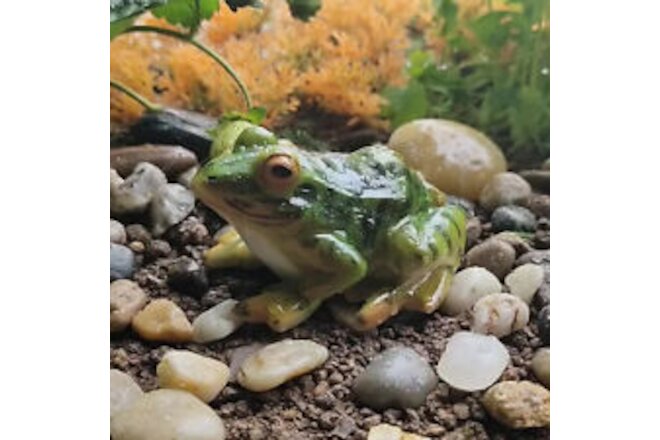 Toad Figurines Vivid Waterproof Mini Green Frog Miniature Lightweight