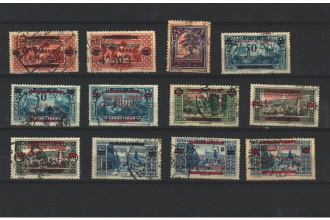 Liban  French colonies Postal USED Set of  Overprinted STAMPS LOT ( Leb 63)