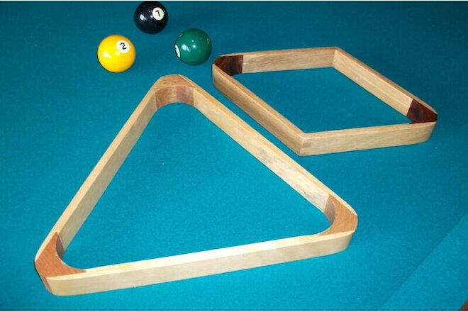 Wooden Billiards 9 Ball Pool Rack & standard Wood Triangle Rack Set of 1 each